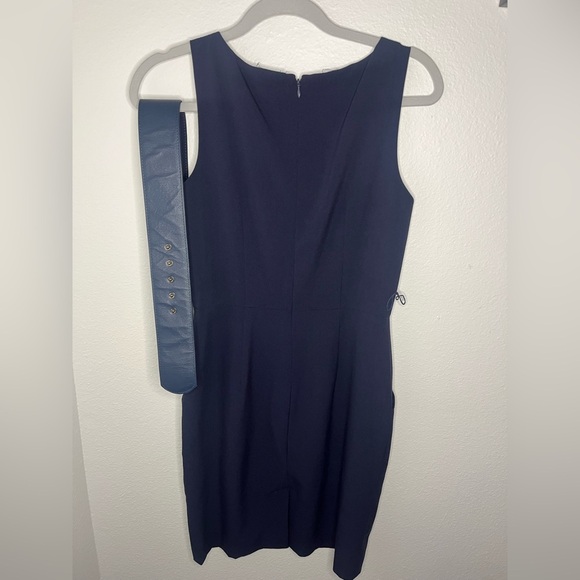 Calvin Klein Women’s Blue Sleeveless Sheath Midi Dress with Belt - Picture 5 of 7